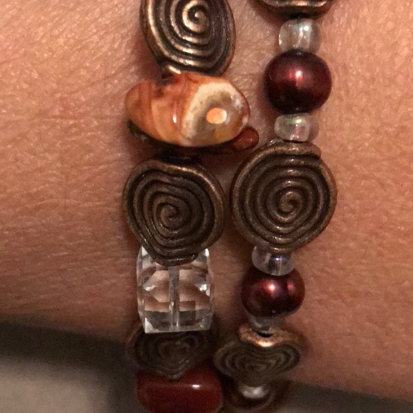 Swarovski Crystal NEW ARTISAN MADE Cranberry Pearl 8” Plus Bracelet - Picture 4 of 6